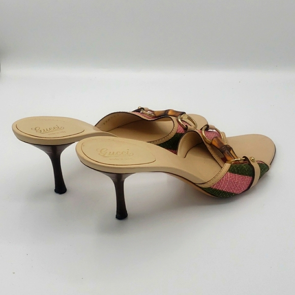 Gucci size 9B color pink green & tan 100% AUTHENTIC USED ITEM - Picture 6 of 8